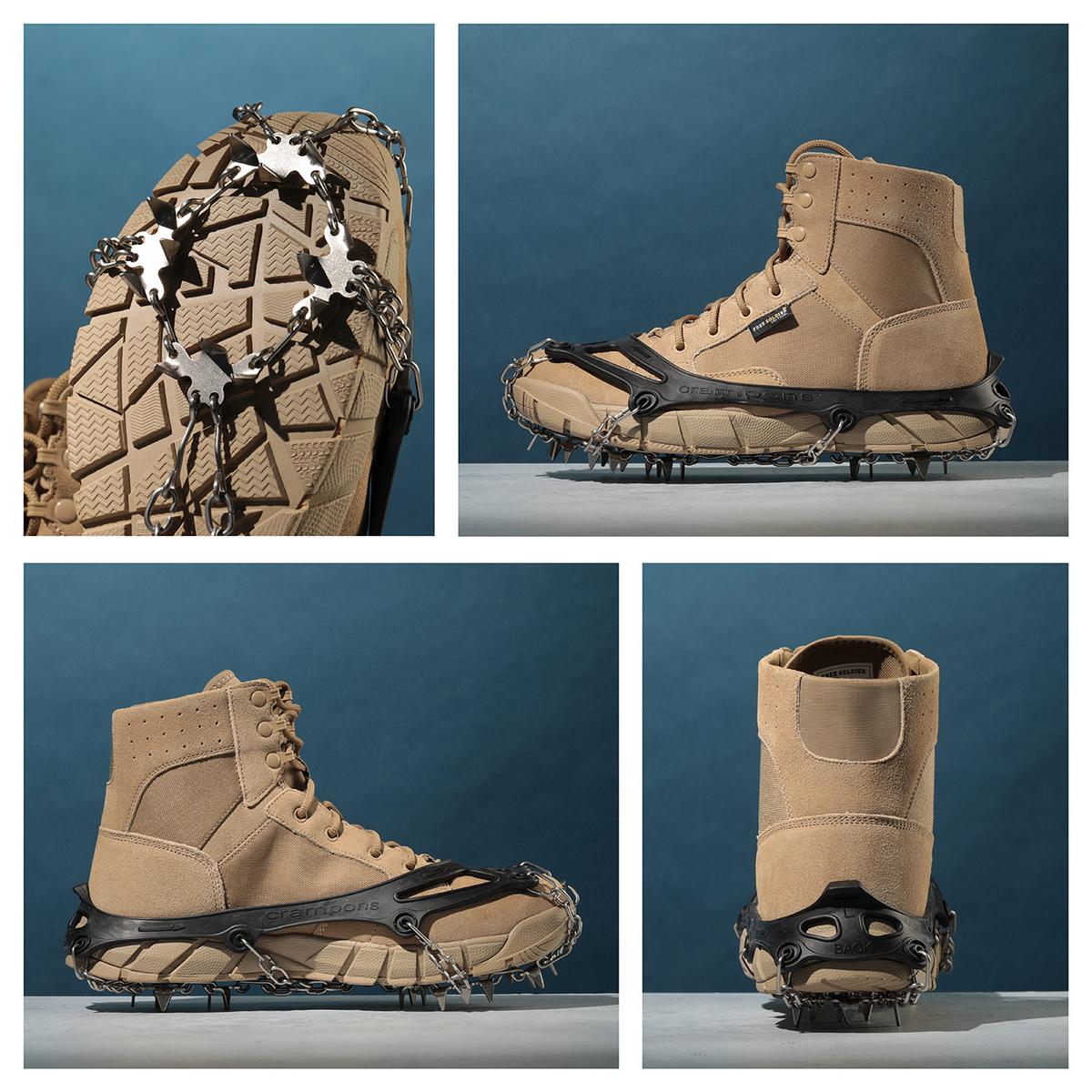 Action Traction Pro Ice Cleats — close-up of carbide steel spikes