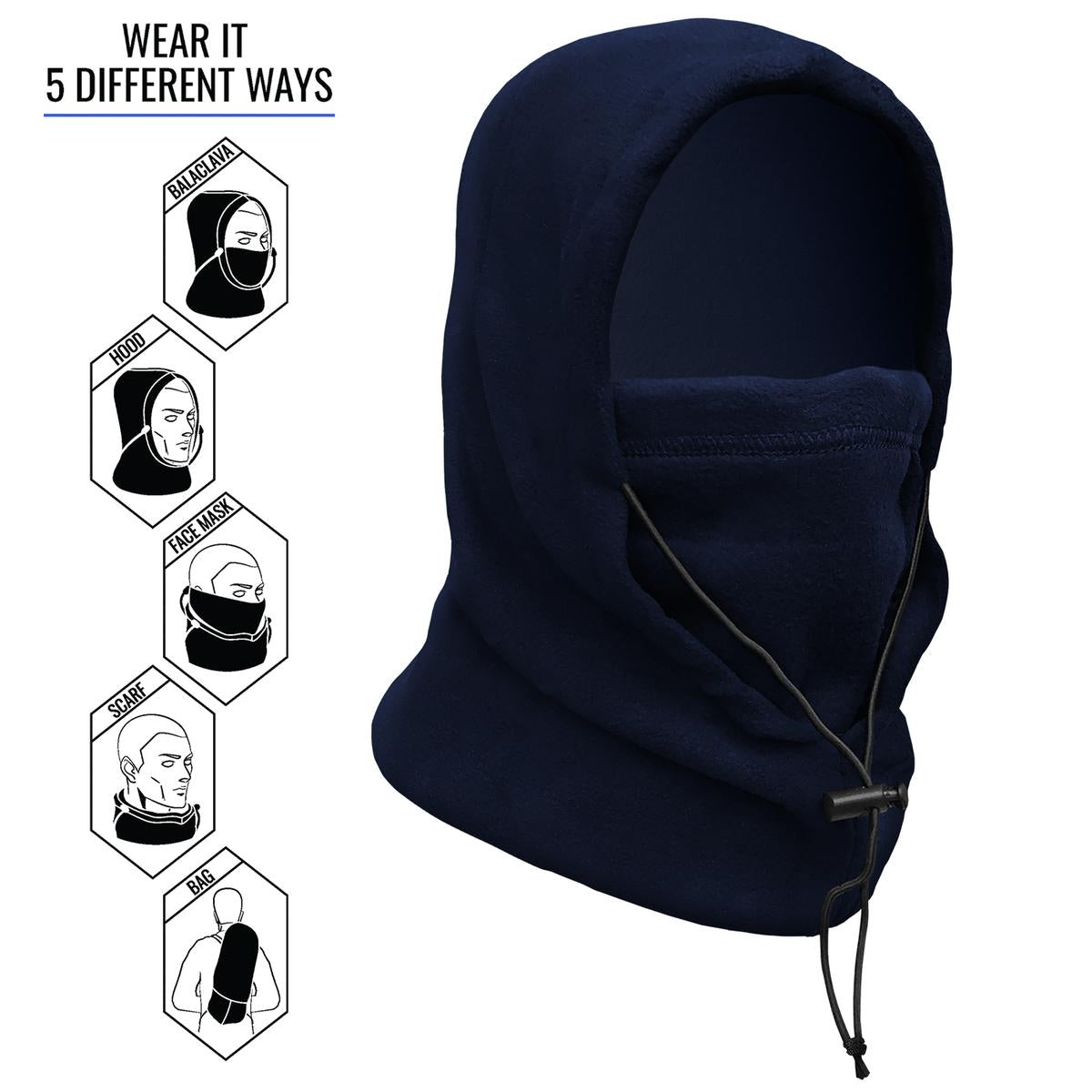 ActionTech 5-in-1 Wind and Waterproof Fleece Balaclava