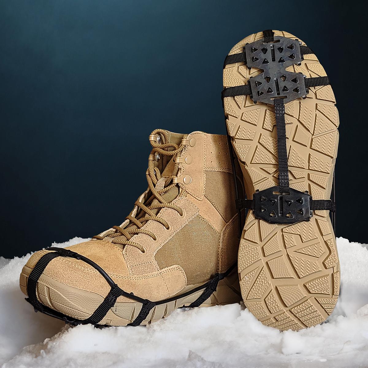 Action Traction Hiking Crampons — close-up of steel trail cleats